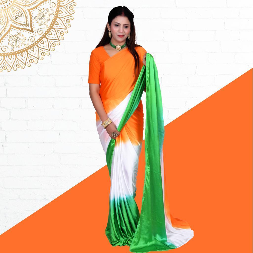 Tiranga Semi Silk Saree