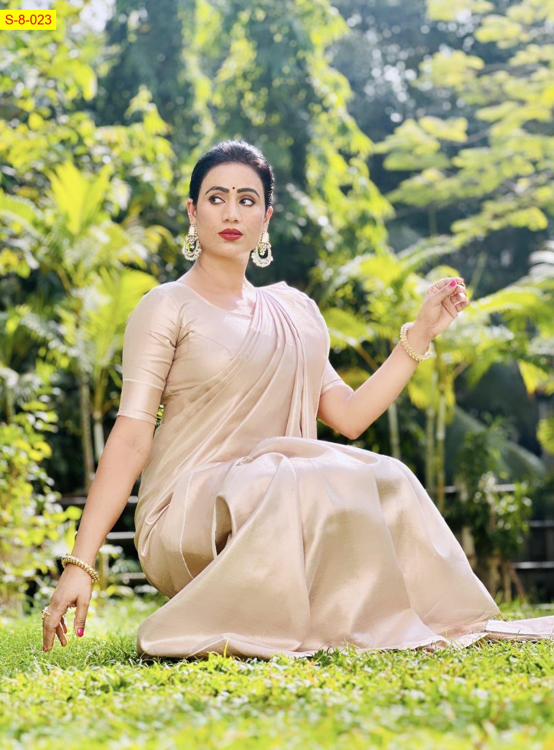 Rose Gold Tissue Sarees