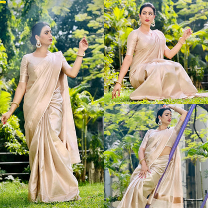 Rose Gold Tissue Sarees