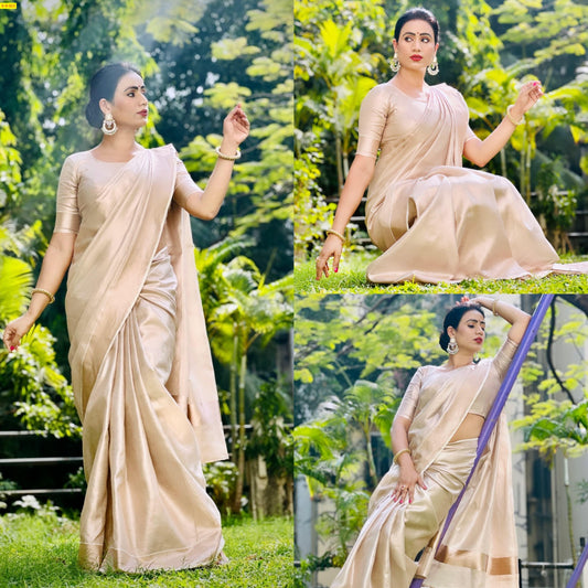 Rose Gold Tissue Sarees