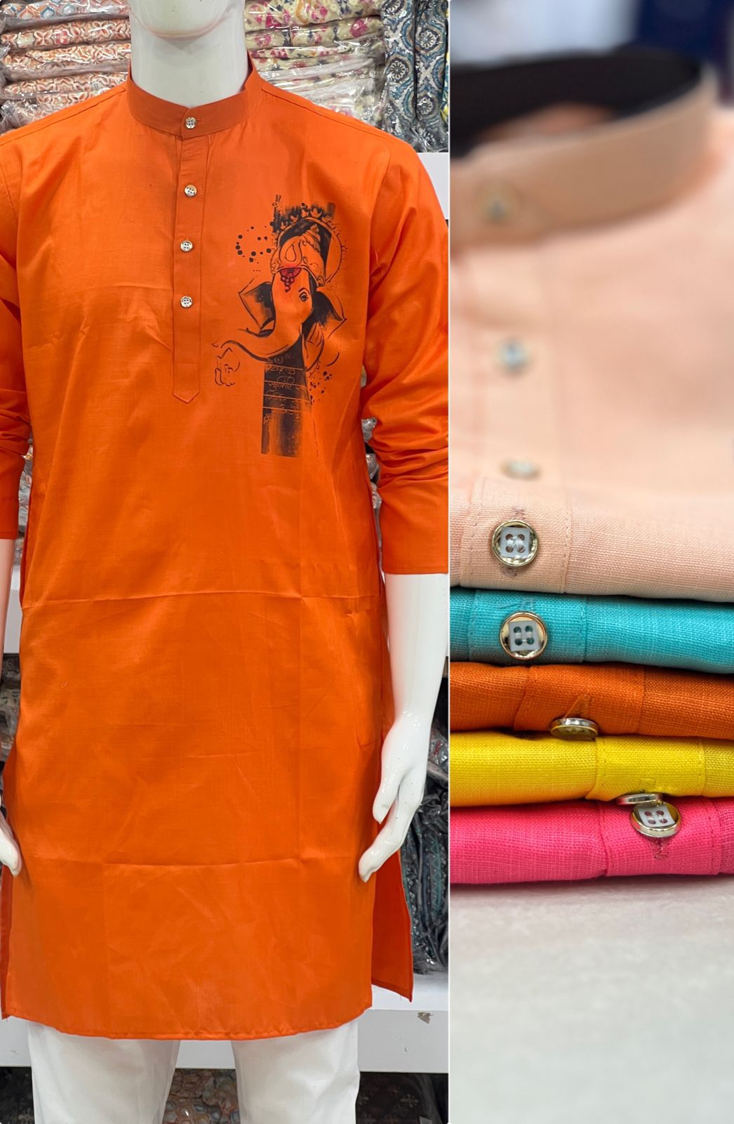 Ganpati  Printed Men's  Kurta
