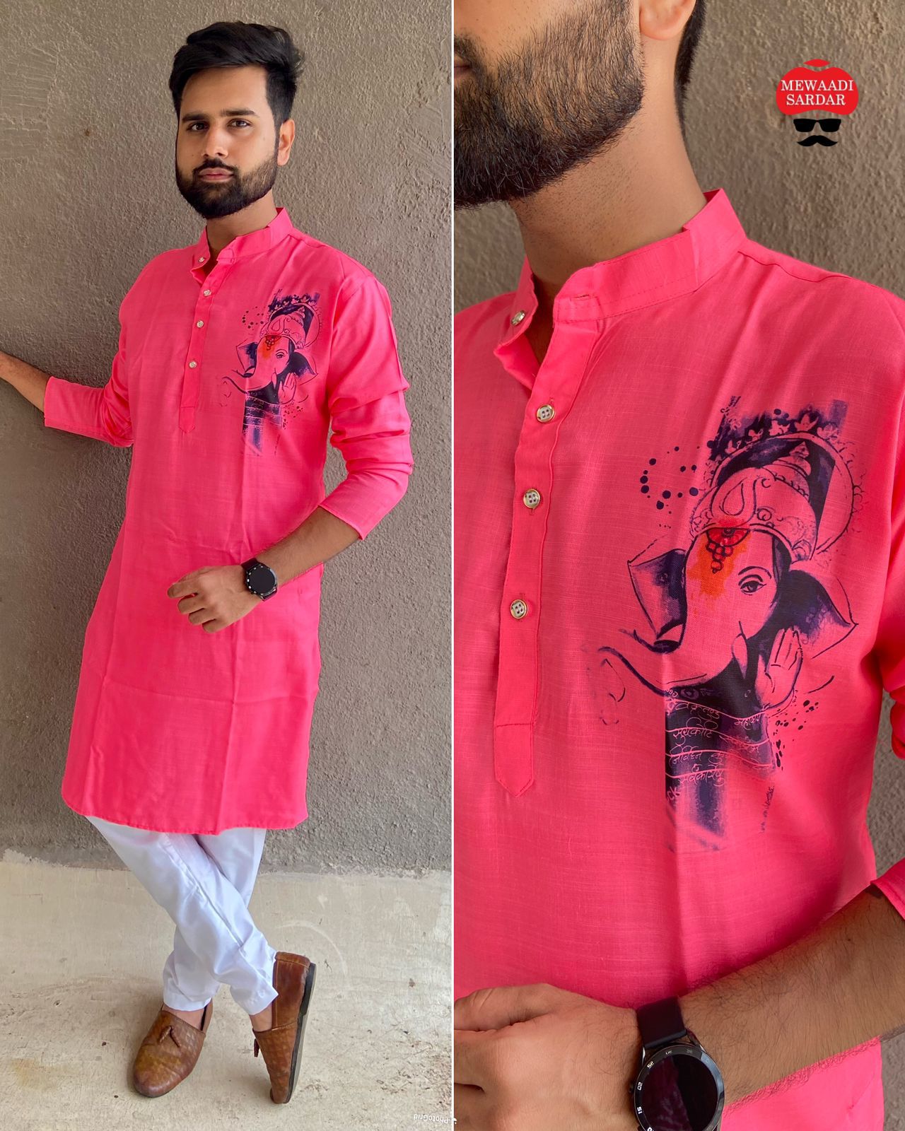 Ganpati  Printed Men's  Kurta