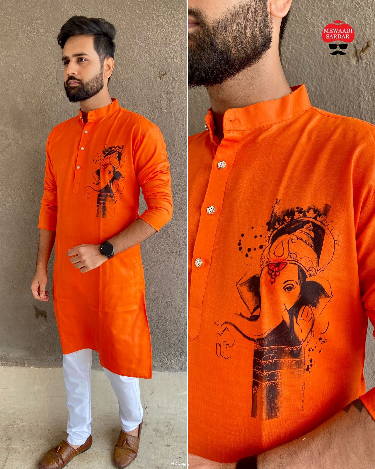 Ganpati  Printed Men's  Kurta
