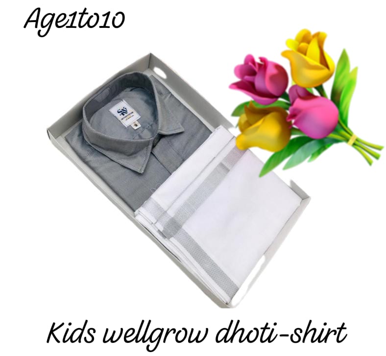 Boys Velcro Dhoti and Shirt Set