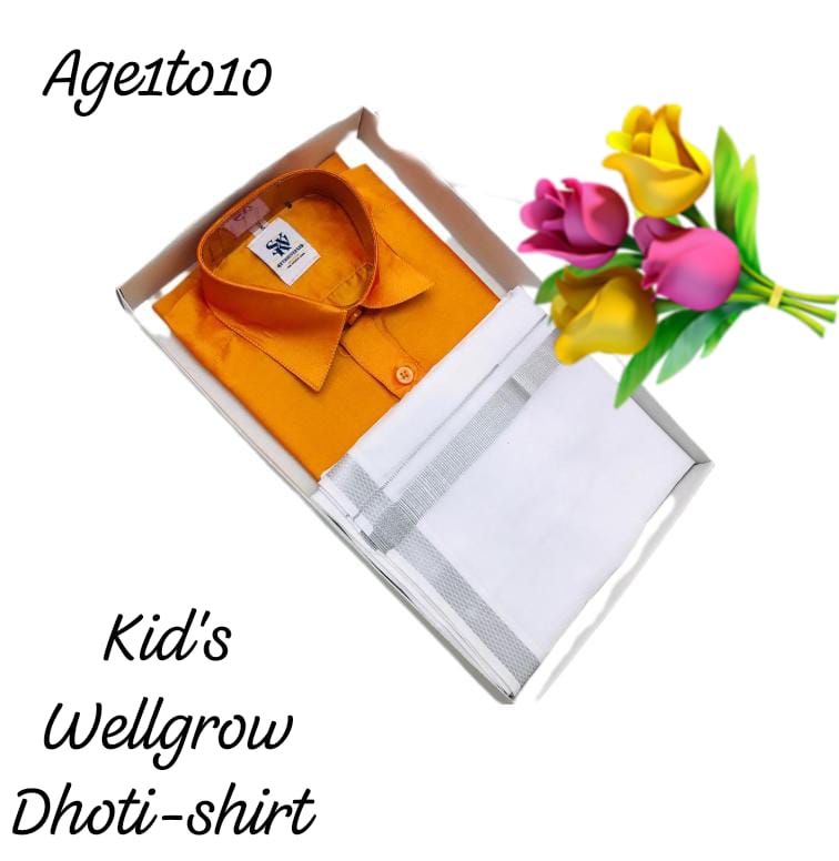 Boys Velcro Dhoti and Shirt Set