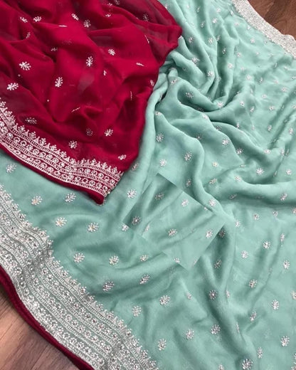 Chinon Silk Saree