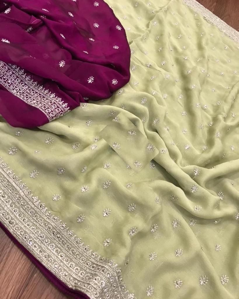 Chinon Silk Saree