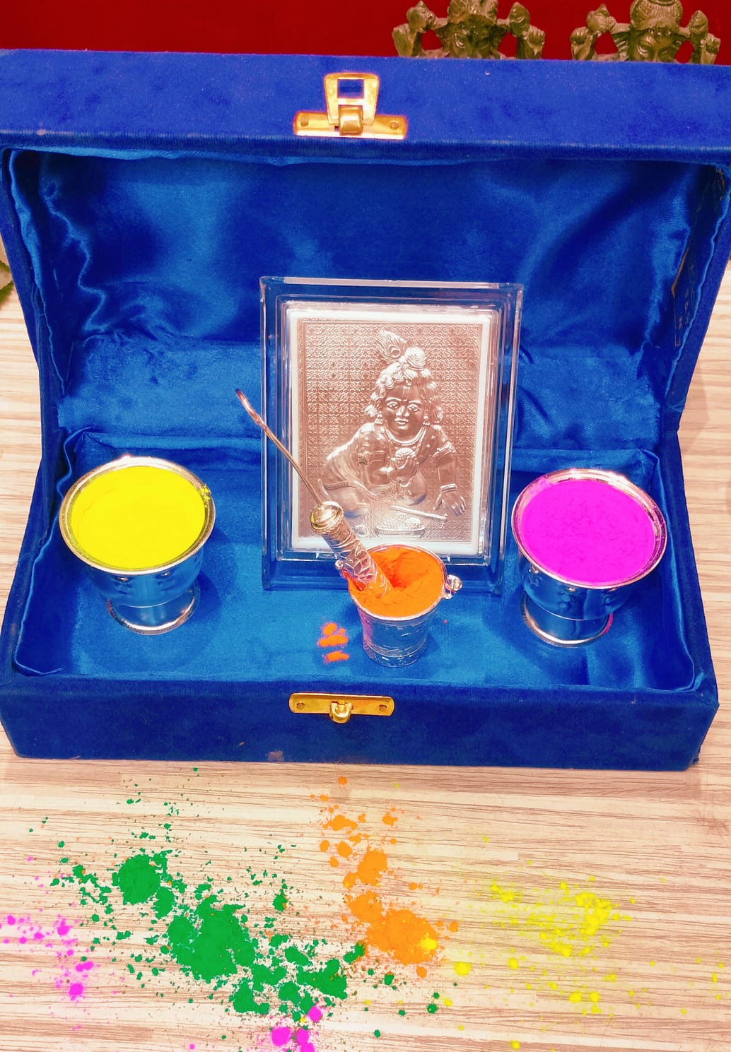 Holi Gifts German Silver Krishna with Pichkari