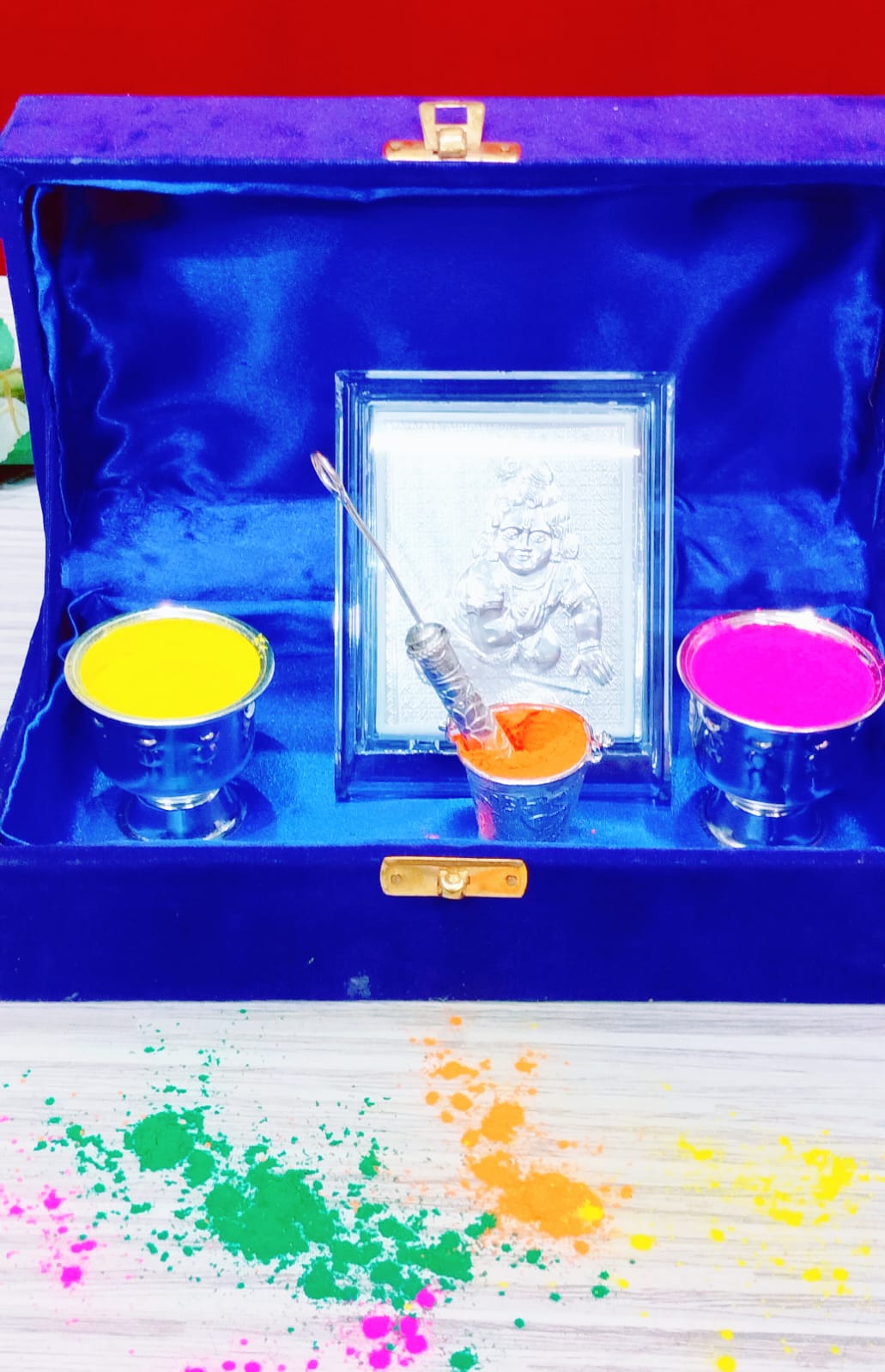 Holi Gifts German Silver Krishna with Pichkari