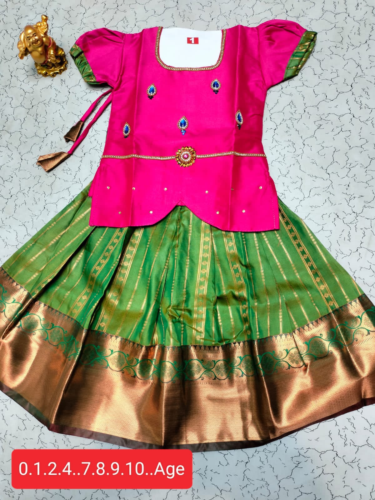 Girls Semi Silk Skirt Blouse