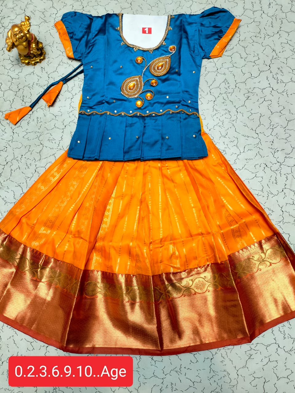 Girls Semi Silk Skirt Blouse