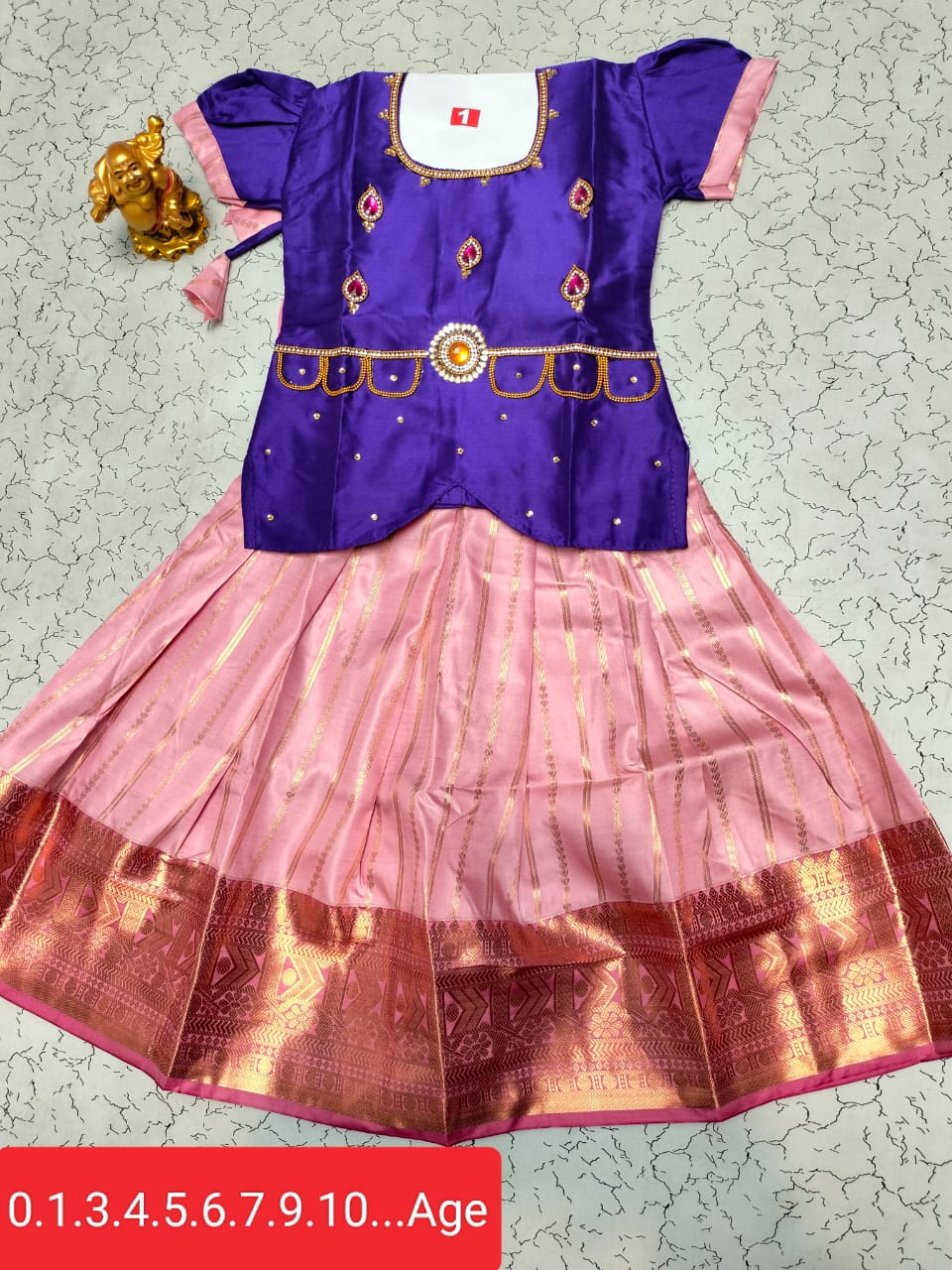 Girls Semi Silk Skirt Blouse
