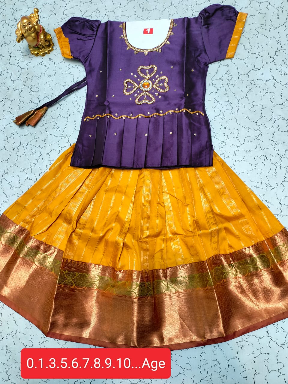 Girls Semi Silk Skirt Blouse
