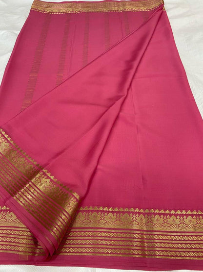 Plain Mysore Silk Sarees 120 gsm