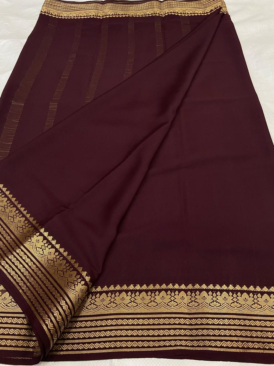 Plain Mysore Silk Sarees 120 gsm