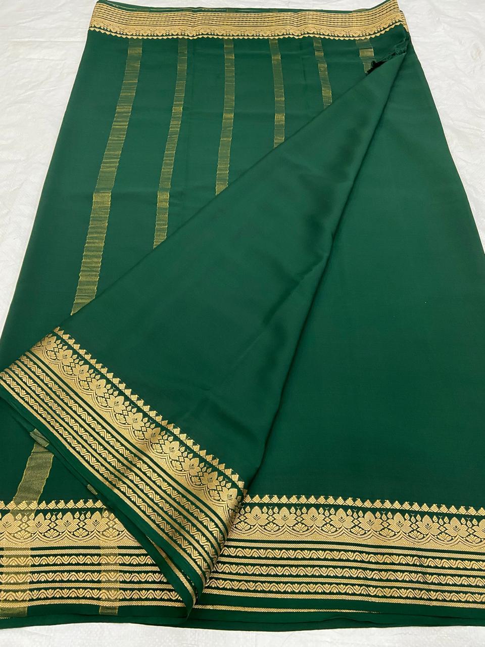 Plain Mysore Silk Sarees 120 gsm