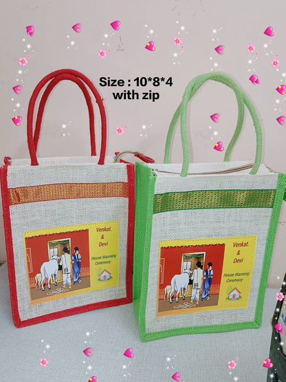 Customized Jute Thamboolam/Gifts Bags