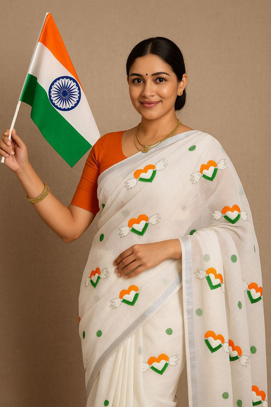 Linen Cotton Tiranga Saree