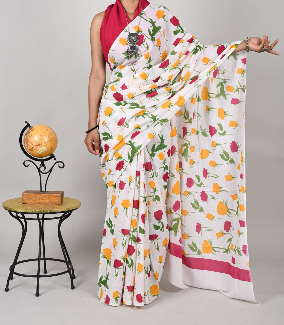 Cotton Mul Mul Sarees with Blouse