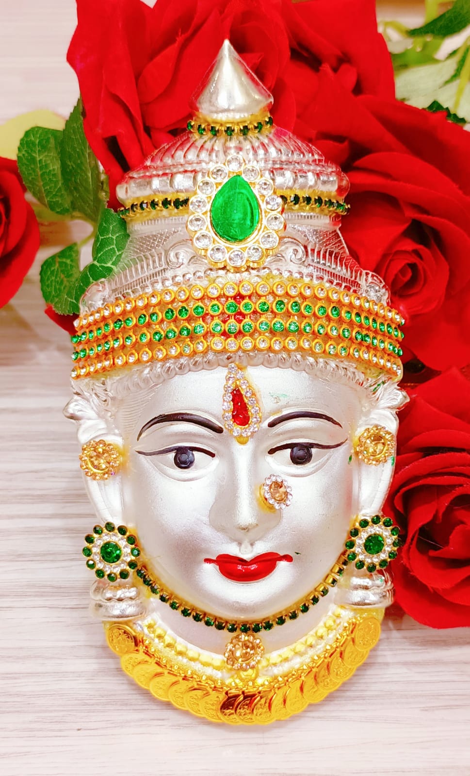 German Silver Lakshmi Face