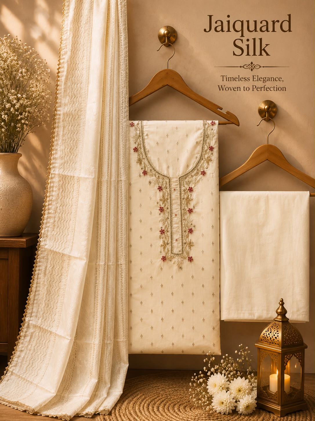 Raw Silk Embroidery Dress materials