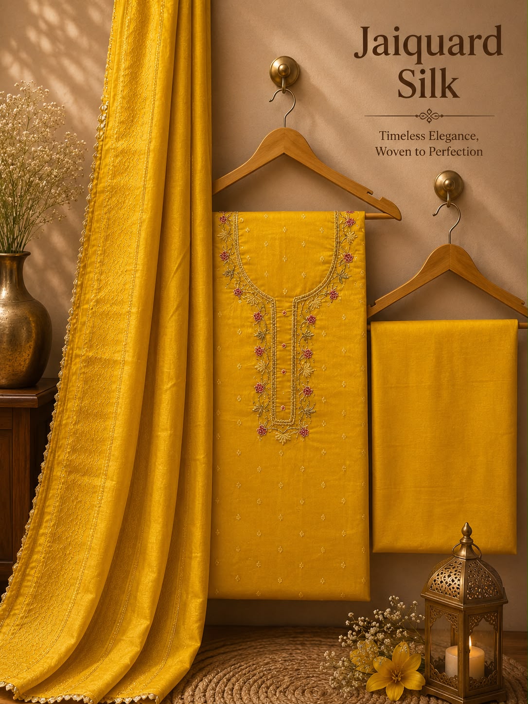 Raw Silk Embroidery Dress materials