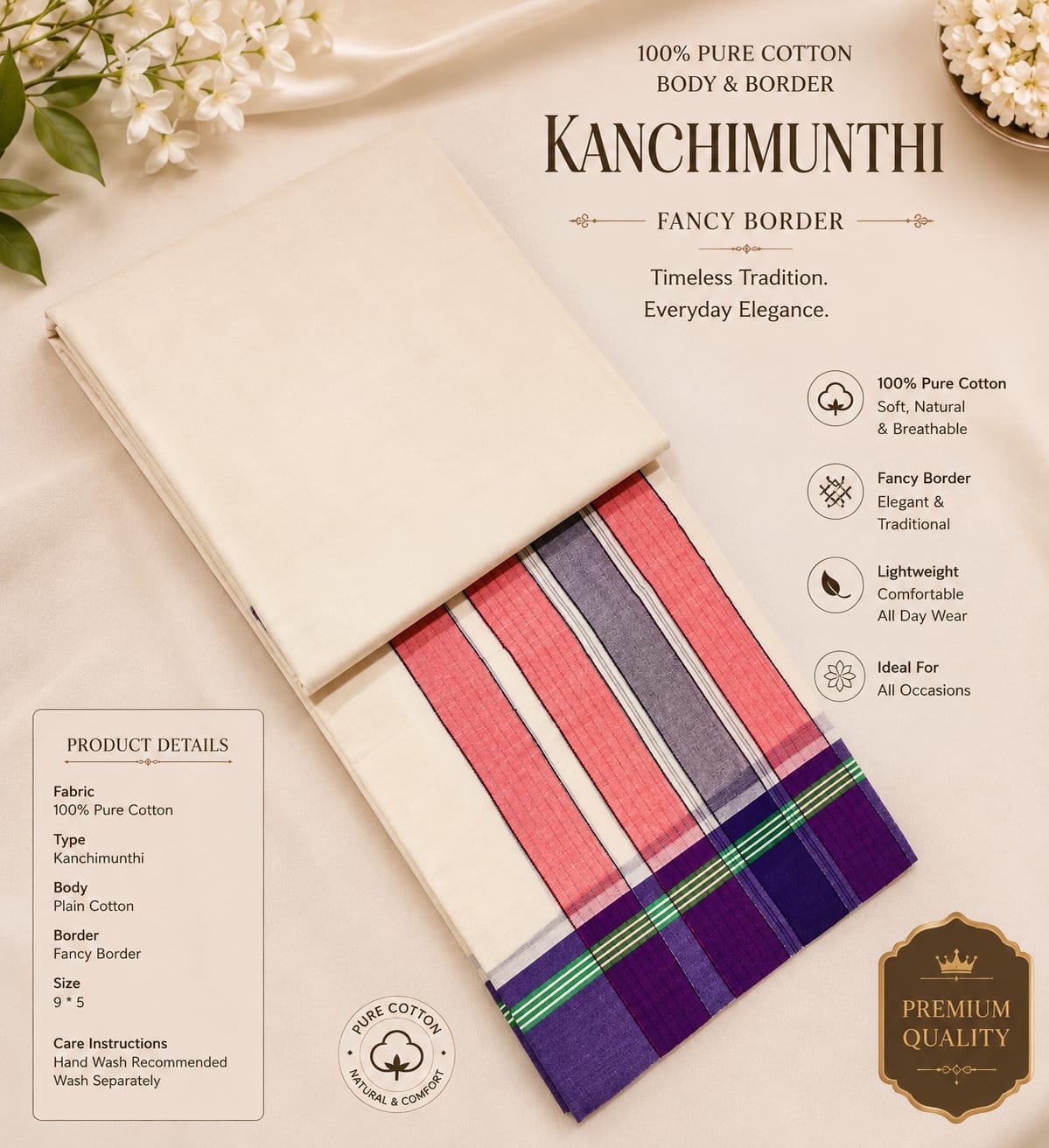 Men's Panchakacham Cotton Dhotis