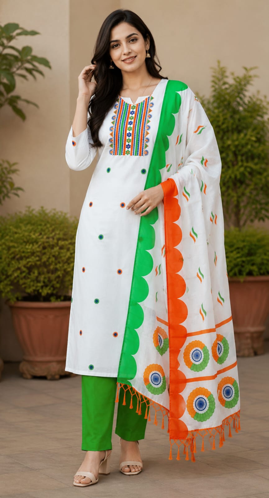Tricolour Dress Material