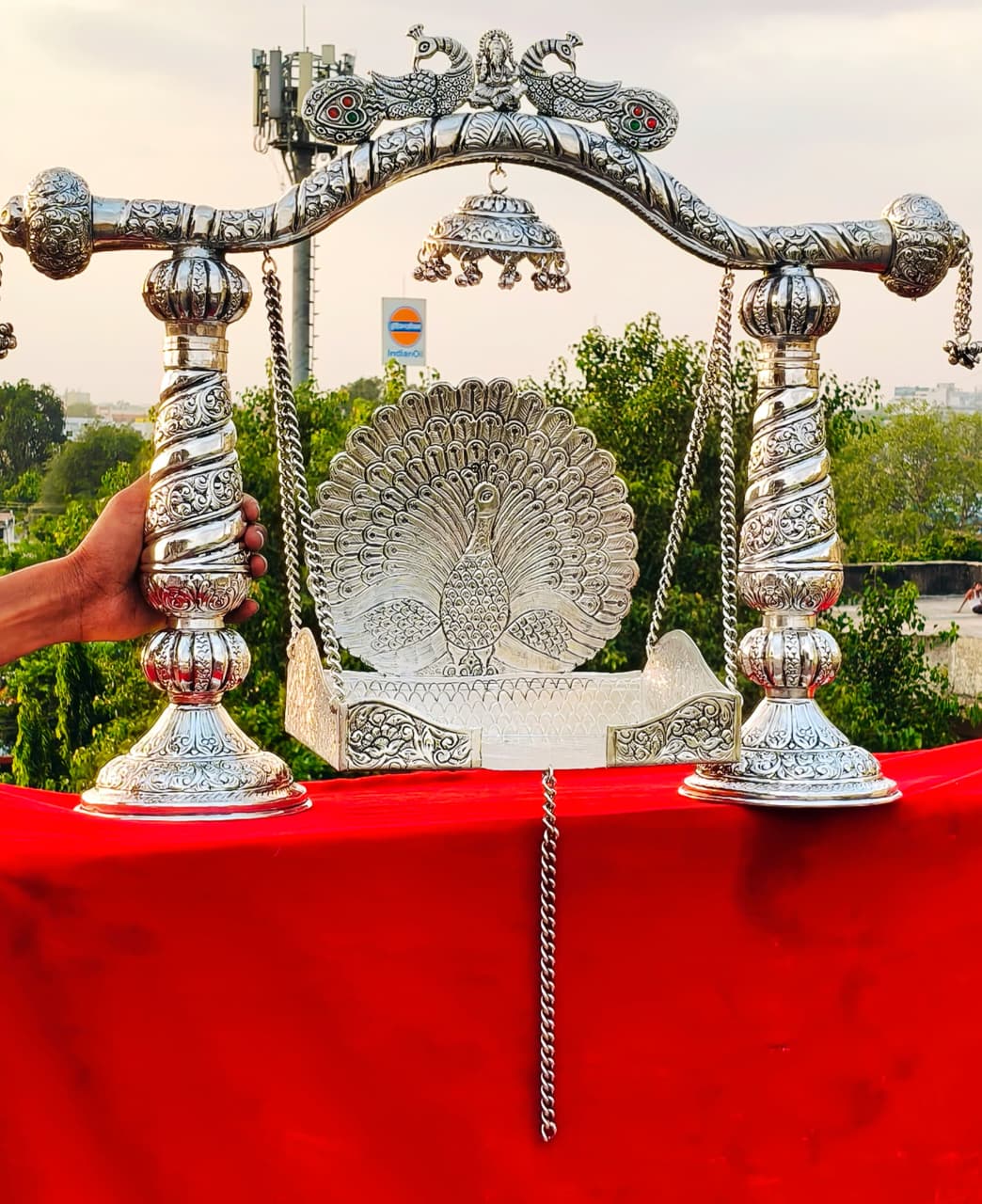 Baby Krishna German Silver Jhula