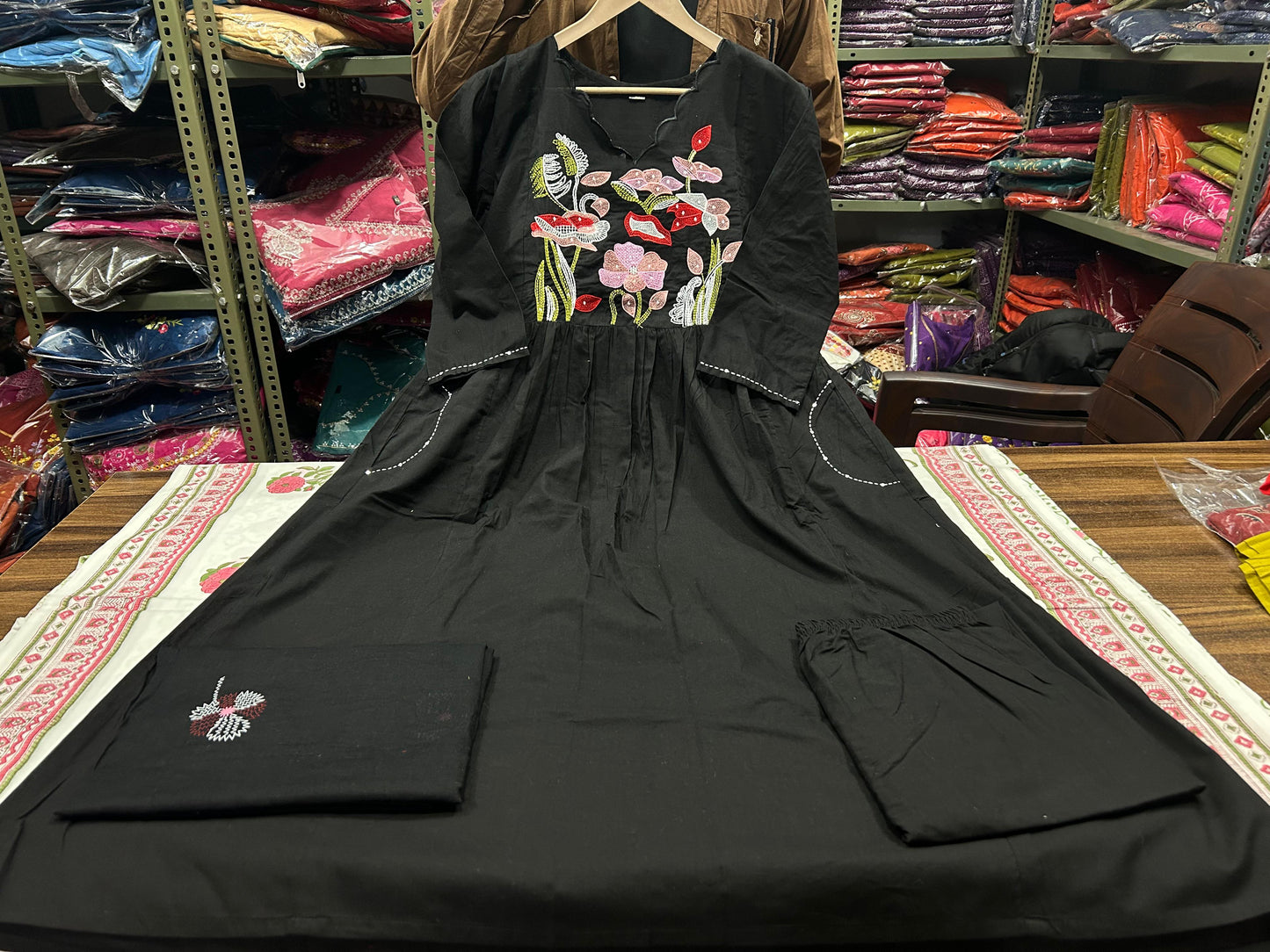 Rayon Embroidery Anarkali Kurti Sets