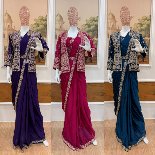 Readymade Saree Georgette