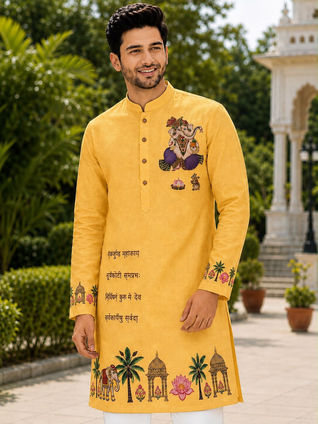Ganpati  Printed Men's  Kurta