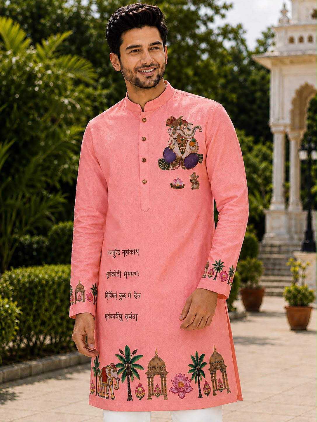 Ganpati  Printed Men's  Kurta