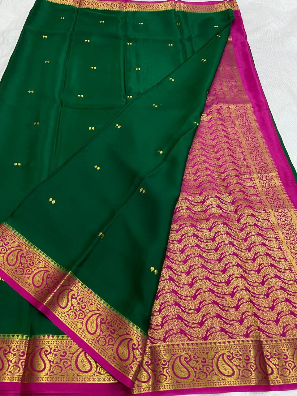 Mango Border Mysore Silk Sarees
