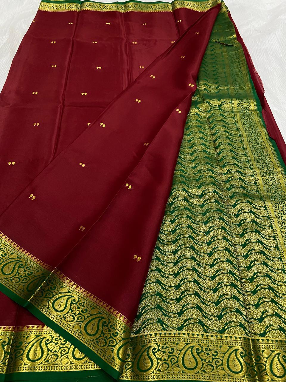 Mango Border Mysore Silk Sarees