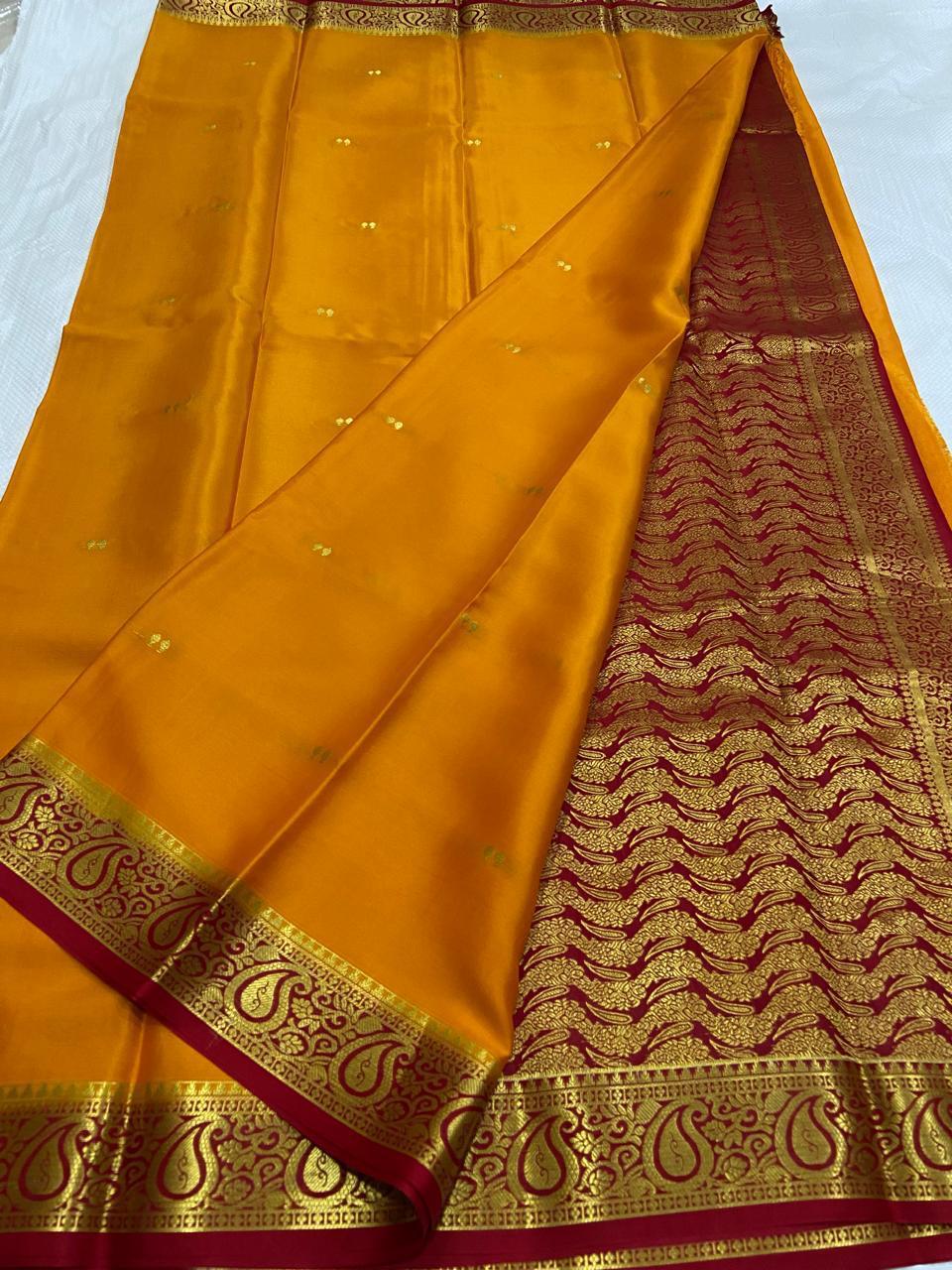 Mango Border Mysore Silk Sarees
