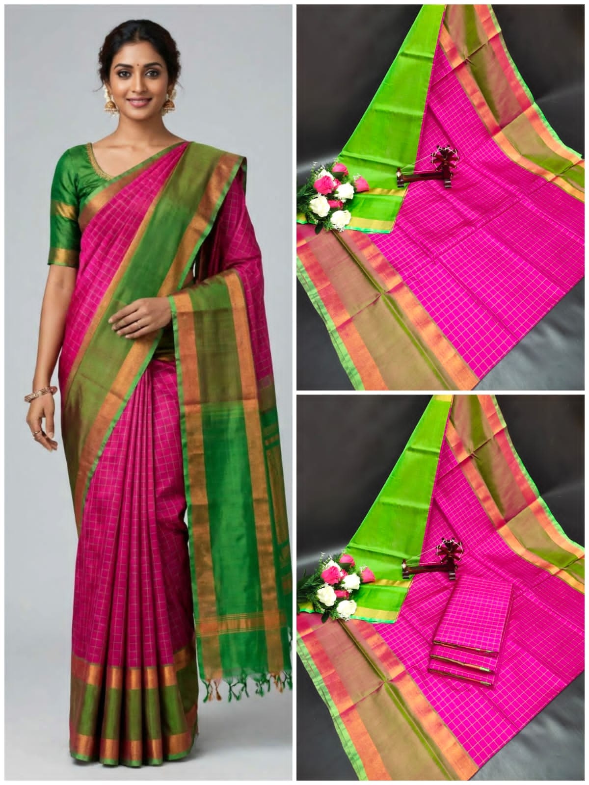 Uppada Pattu Mahanati Checks Sarees