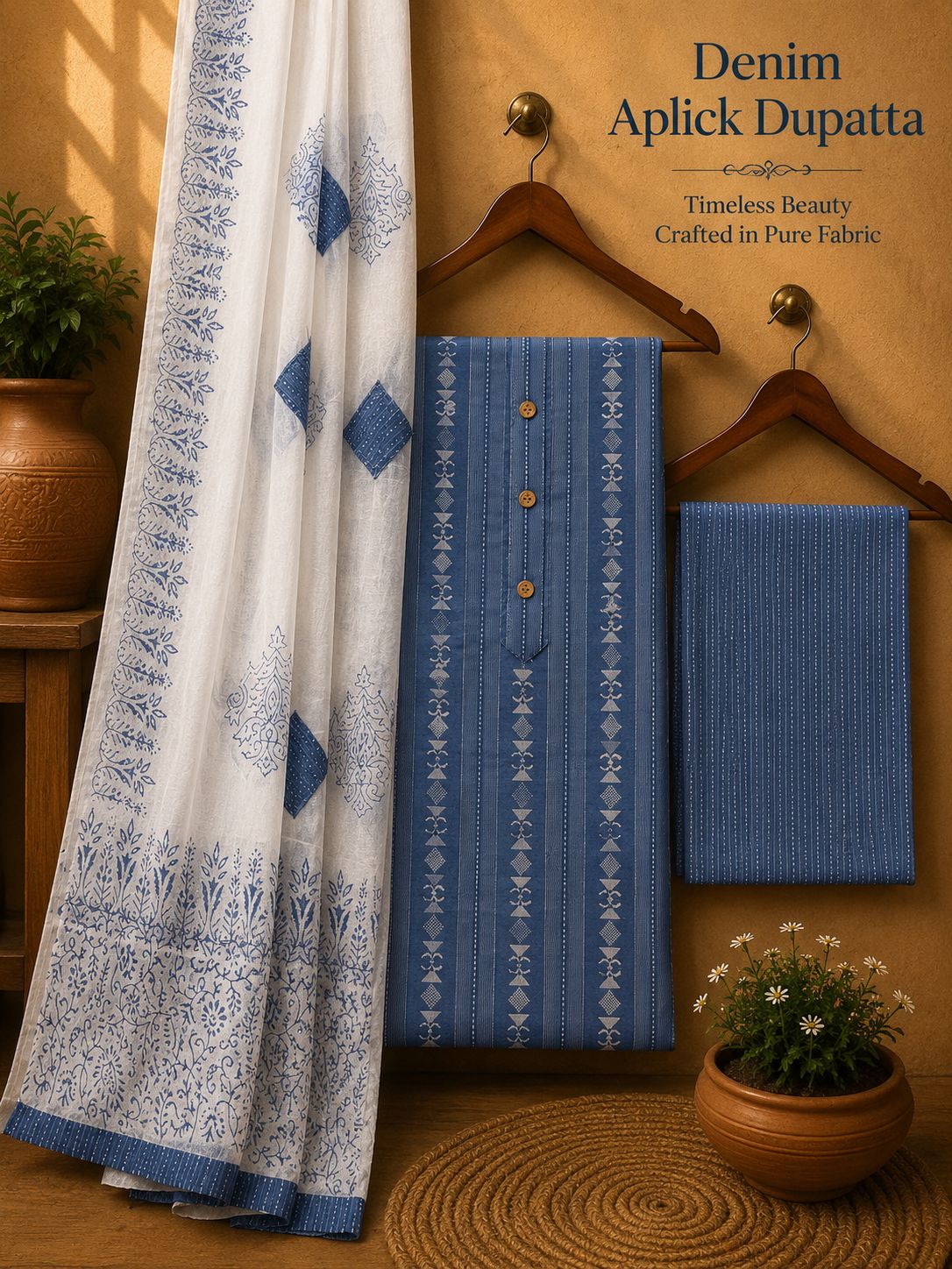 Denim cotton dress material