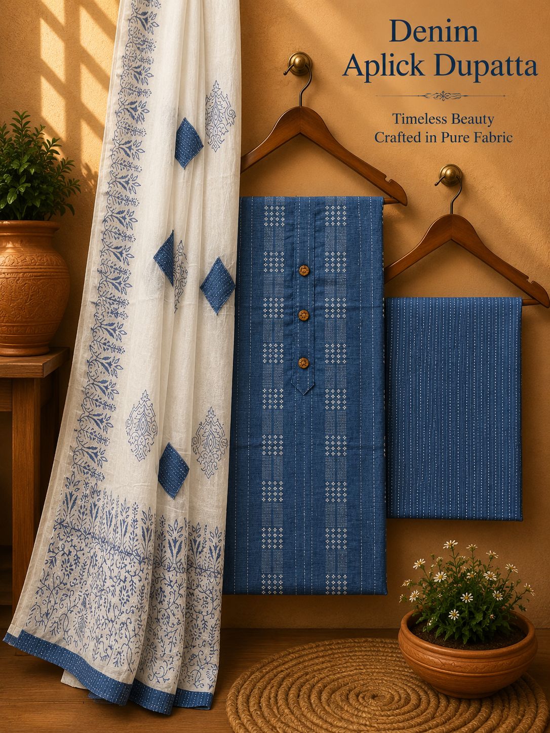 Denim cotton dress material