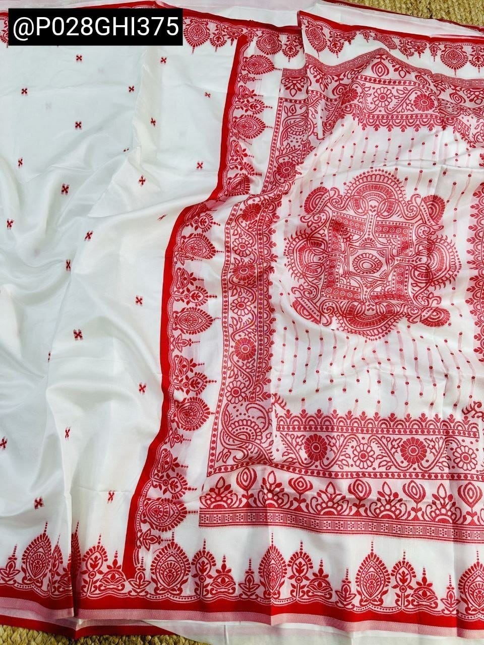 Durga Puja Special White and Red Border Sarees - Bengali Traditional Lal Paar Saree - White Saree with Red Border - Bulk Bookings Accepted for Events, Groups & Dance - Durga Puja 2026 Collection