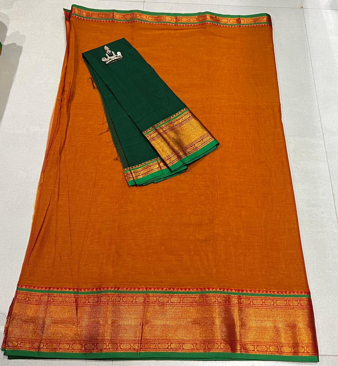 Pure Narayanpet Mercerised Cotton Unstitched Half Saree Sets - Lehanga 4 Mtrs Including Blouse and Voni 2.5 Mtrs - Traditional Langa Voni Set - Cotton Half Saree for Girls - Half Saree Function & Festive Wear