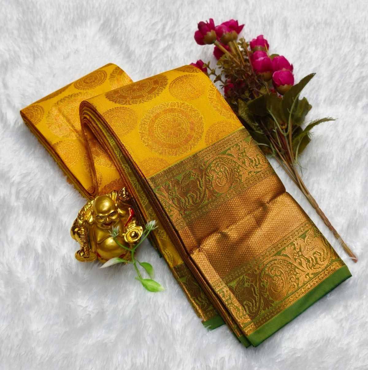 Muhurtham Pattu Dharmavaram Wedding Silk Sarees - Original Dharmavaram Silk Saree for Muhurtham - Double Warp Wedding Silk - Heavy Zari Border & Rich Pallu - Bridal Wedding Silk Saree