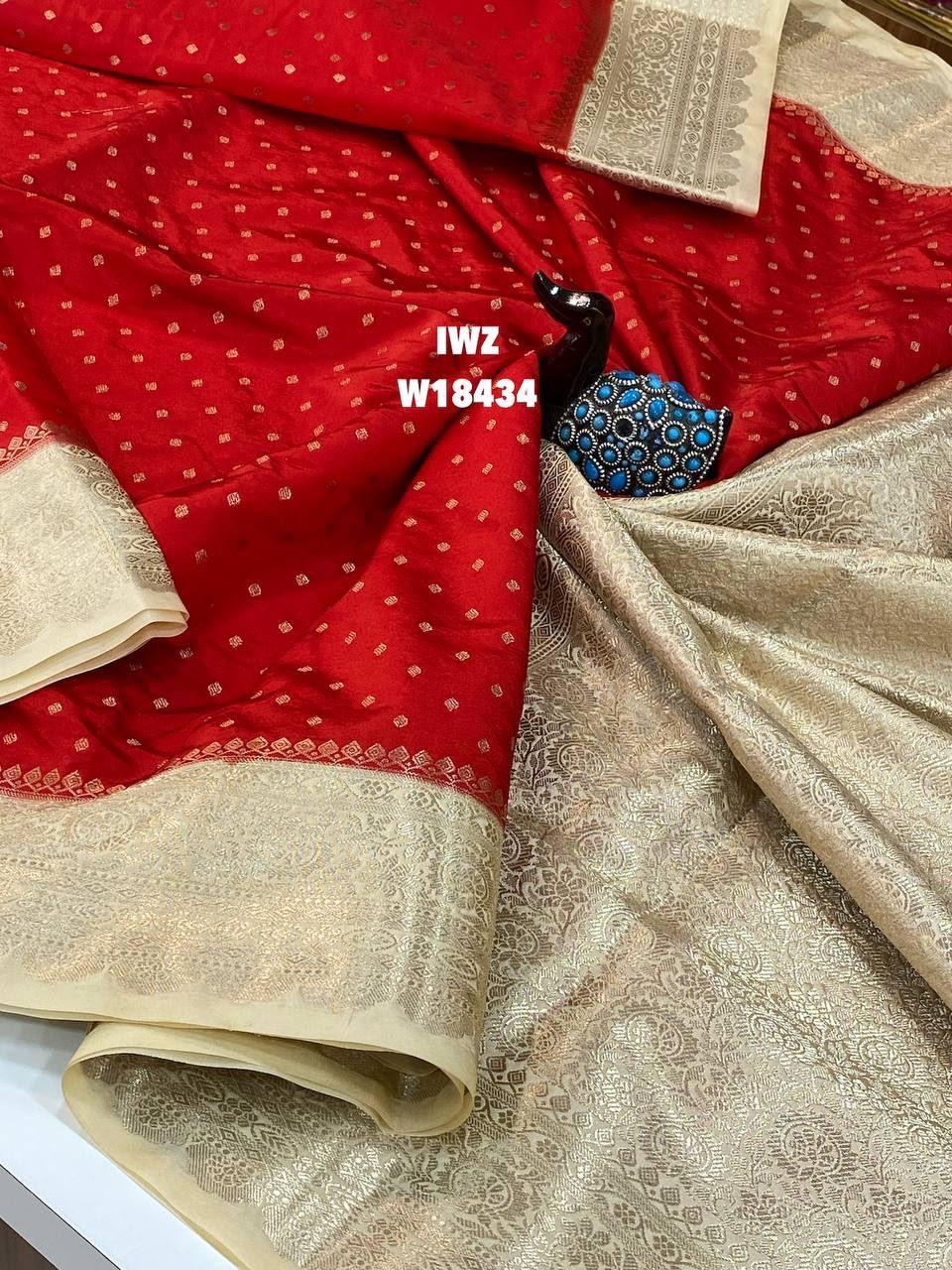 Pure Kanchi Look Semi Mysore Crape Silk Sarees - Inspired from Pure Kanchi Silk - Contrast Zari Weaving Border - Rich Pallu Same as Blouse - Soft Drape Rich Look - Festive Ready Silk Saree