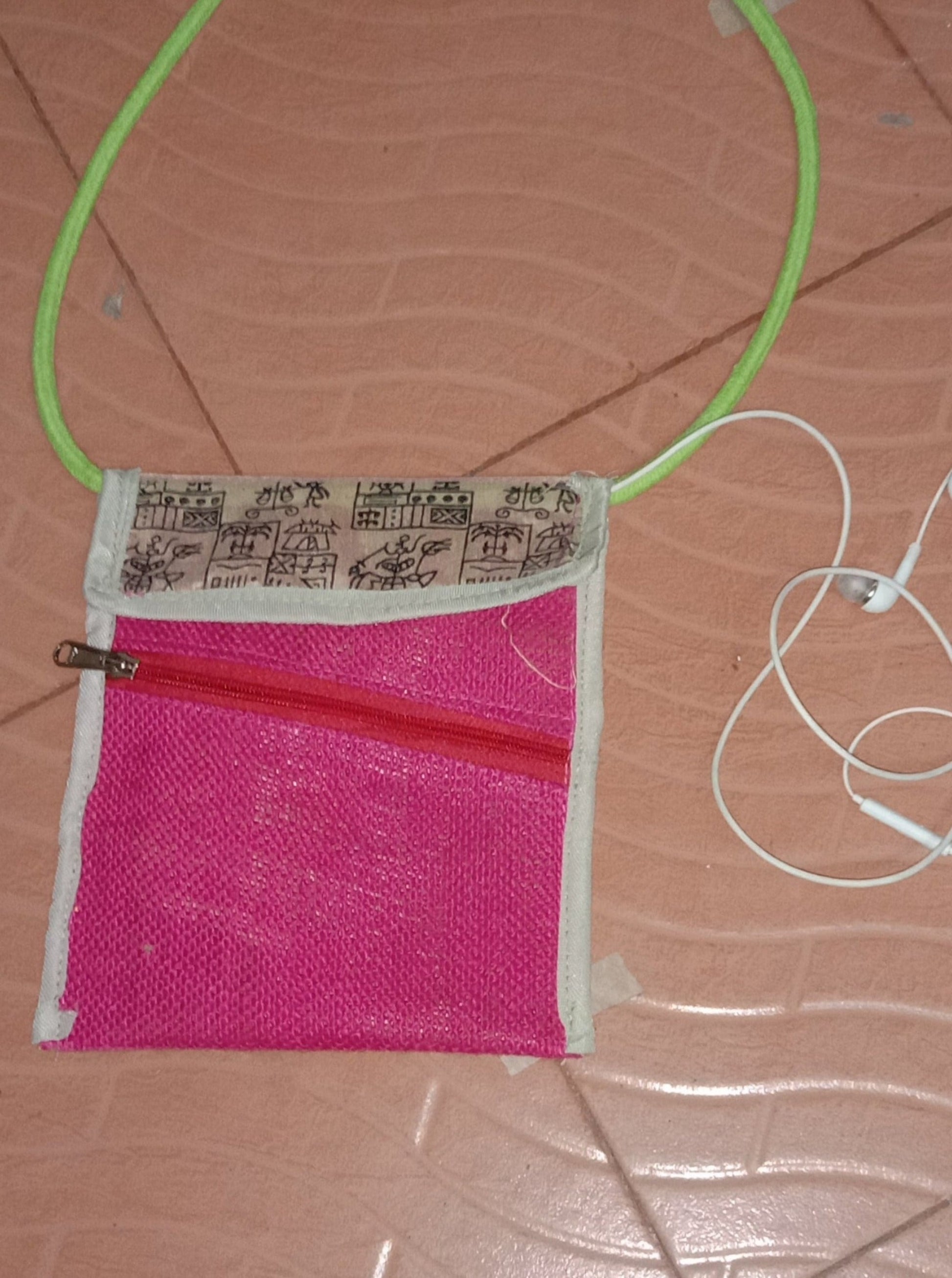 Jute mobile sling bag