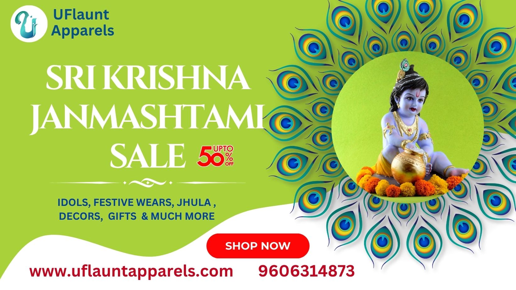 UFlaunt Sri Krishna Janmashtami Sale | Krishna Dolls | Jhula | Festivewear | Pooja Mandapams 