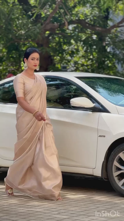 Rose Gold Tissue Sarees