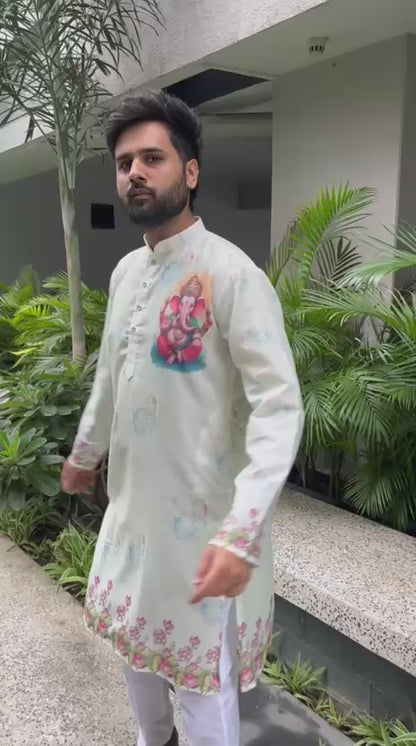 Ganpati  Printed Men's  Kurta