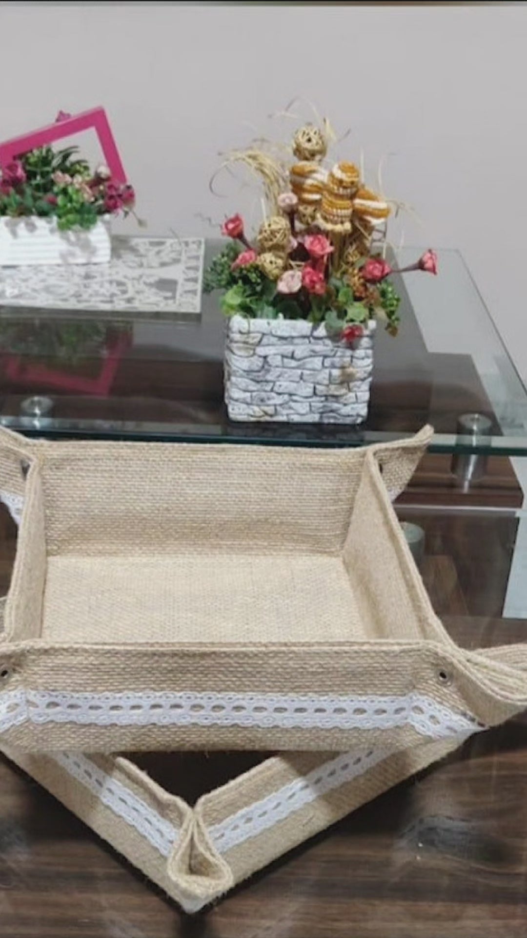Jute foldable travel trays