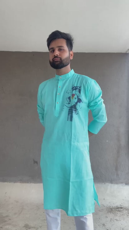 Ganpati  Printed Men's  Kurta