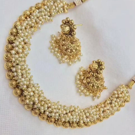 Pearl Gold Necklace Jimmiki Kammal